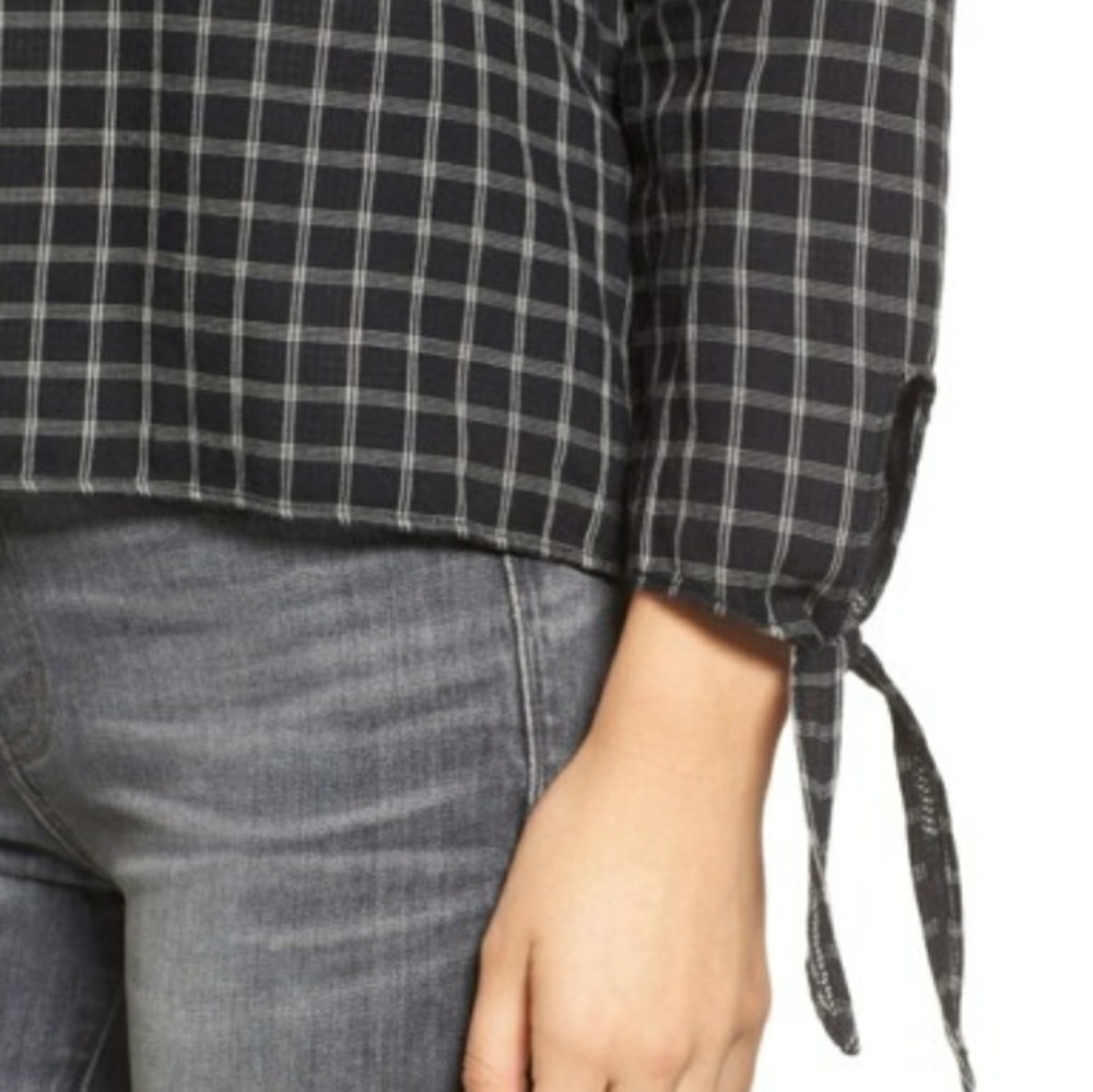 Madewell Plaid Off the Shoulder Top sz M - Picture 3 of 7